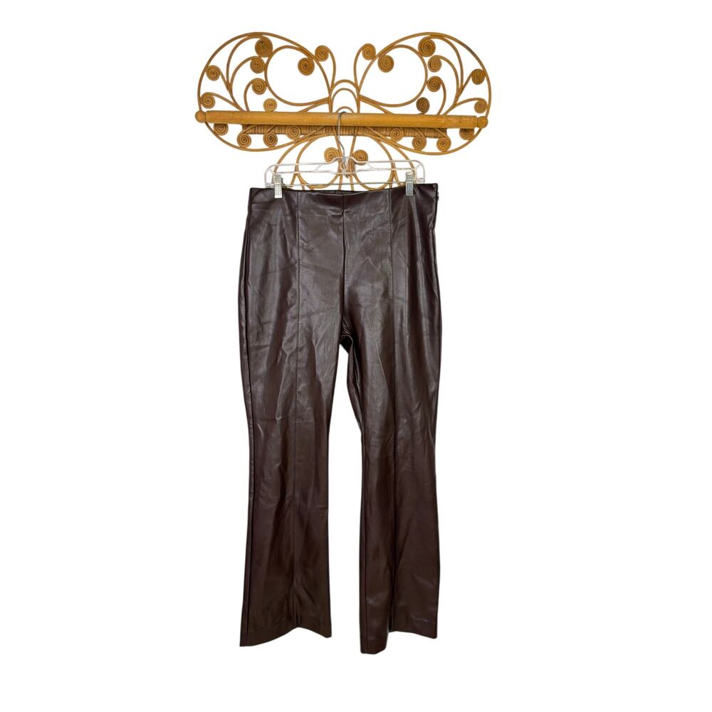 Ann Taylor Brown Faux leather pants 12